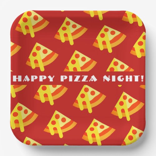 Happy Pizza Night Paper Plates