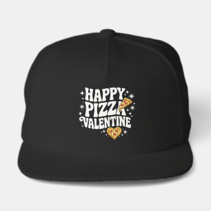 Happy Pizza Valentine Funny Pizza Love Design Snap Back Hat