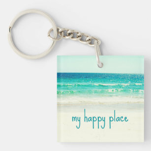 Happy Place Beach Key Chain