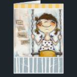 Happy Place - Blank Inside<br><div class="desc">An "anytime" card featuring my original painting,  "Happy Place". I left it blank inside so you can customize as you like or keep some on hand  and add a handwritten note.  ©studiodudaart</div>