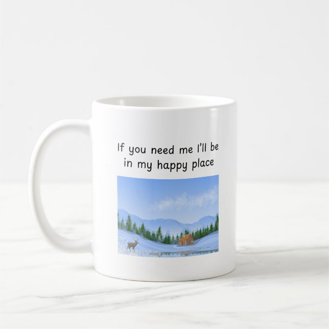 Happy Place Cabin Coffee Mug (Left)