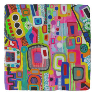 Happy Place Marble Trivet