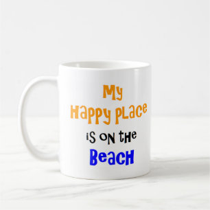happy place on the beach coffee mug