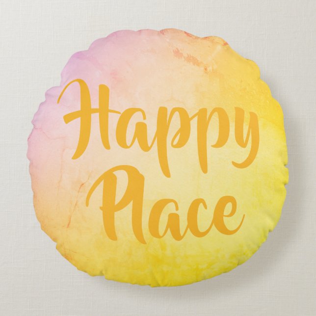 Happy Place Round Pillow (Front)