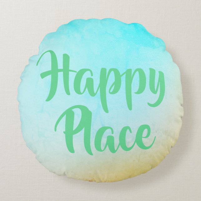 Happy Place Round Pillow (Front)