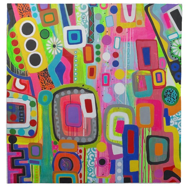 Happy Place Set of 4 Dinner Napkins (Front)