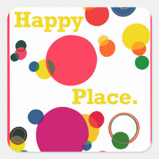 Happy Place Square Sticker