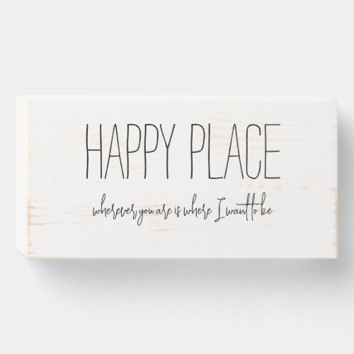 Happy Place Wood Box Sign