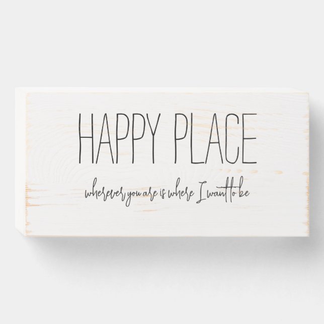 "Happy Place" Wood Box Sign (Front Horizontal)