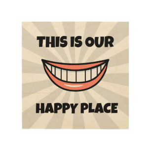 Happy place wood wall art