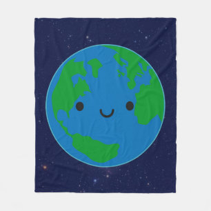 Happy Planet Earth Fleece Blanket