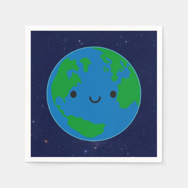 Happy Planet Earth Paper Napkins (Front)