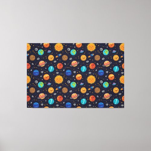 Happy Planets Canvas Print