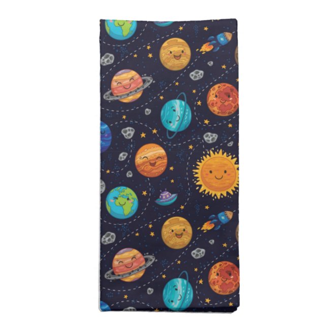 Happy Planets Cloth Napkins (Folded)