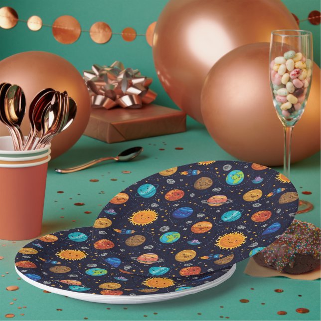Happy Planets Paper Plates (Multi)