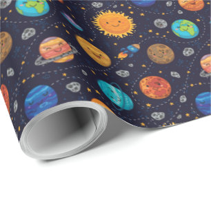 Happy Planets Wrapping Paper