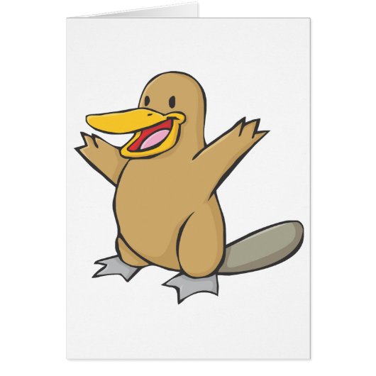 Happy Platypus Cartoon Cards (Front)