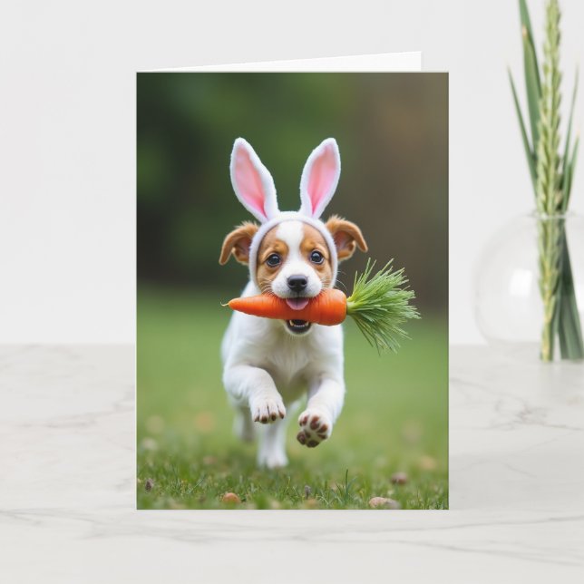 Happy Playful Puppy Card (Front)
