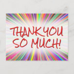 [ Thumbnail: Happy & Playful "Thank You So Much!" Postcard ]