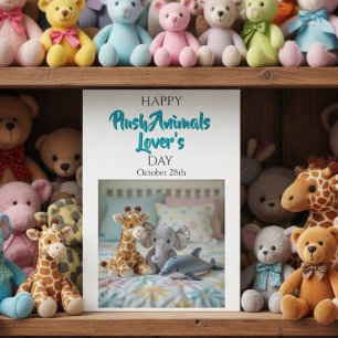 Happy Plush Animals Day October 28th Card