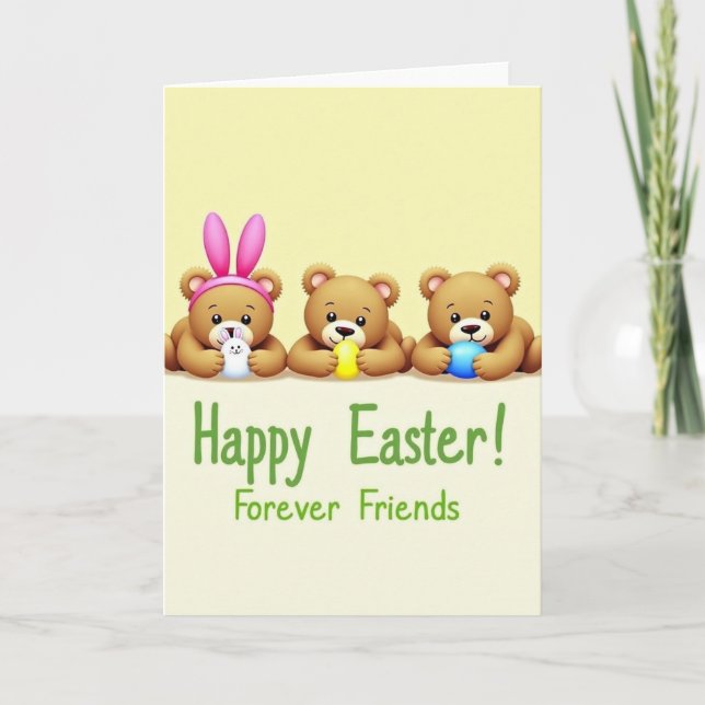 Happy Plush Friends Greeting Card (Front)