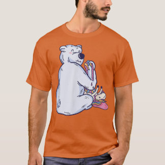 HAPPY POLA BEAR EATING A UNICORN  T-Shirt