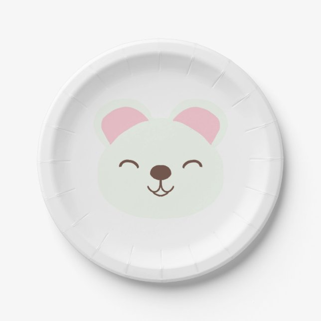 Happy Polar Bear  Paper Plates (Front)