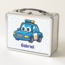 Happy Police Car, Boys, Personalized Blue