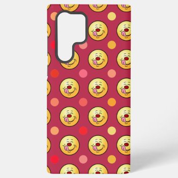 Happy Polka Dots Customize Background Samsung Galaxy S22 Ultra Case by disgruntled_genius at Zazzle