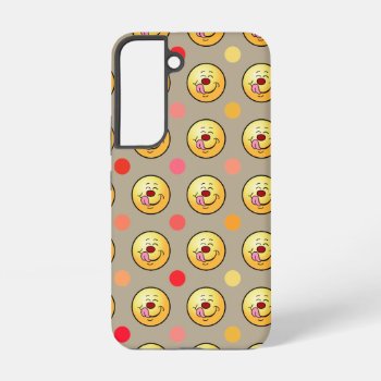 Happy Polka Dots Customize Background Samsung Galaxy S22 Case by disgruntled_genius at Zazzle