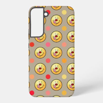 Happy Polka Dots Customize Background Samsung Galaxy S22  Case by disgruntled_genius at Zazzle