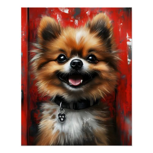 Happy Pomeranian Poster