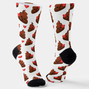 Happy Poop Emoji Socks Emoticon Pile of Poo