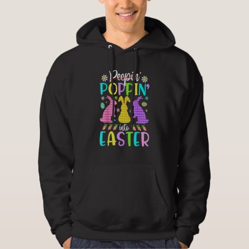 Happy Poppin Into Easter Bunny Easter Day Fidget T Hoodie