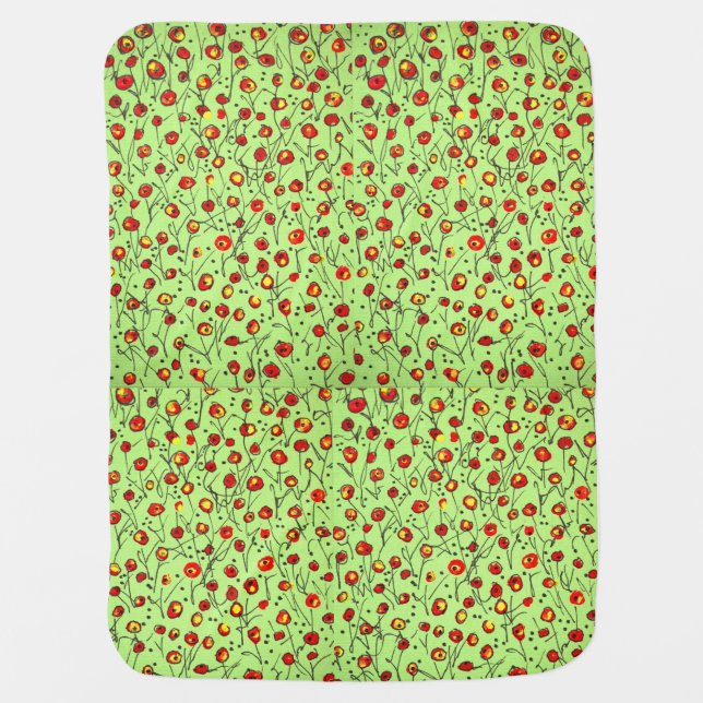 Happy Poppy Baby Blanket (Front)