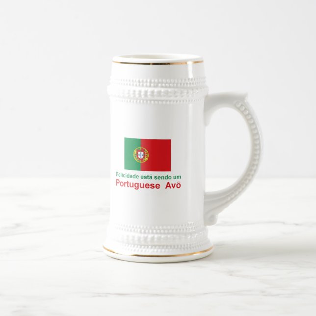 Happy Portuguese Avo (Grandfather) Beer Stein (Right)