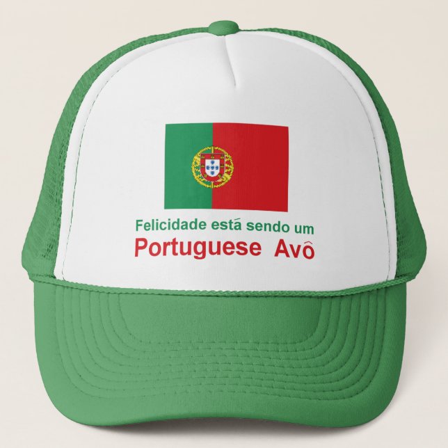 Happy Portuguese Avo (Grandfather) Trucker Hat (Front)