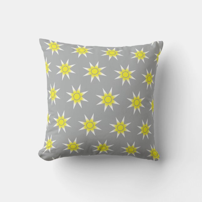 Happy Positive Magic Sun Pattern Pillow Cushion (Front)