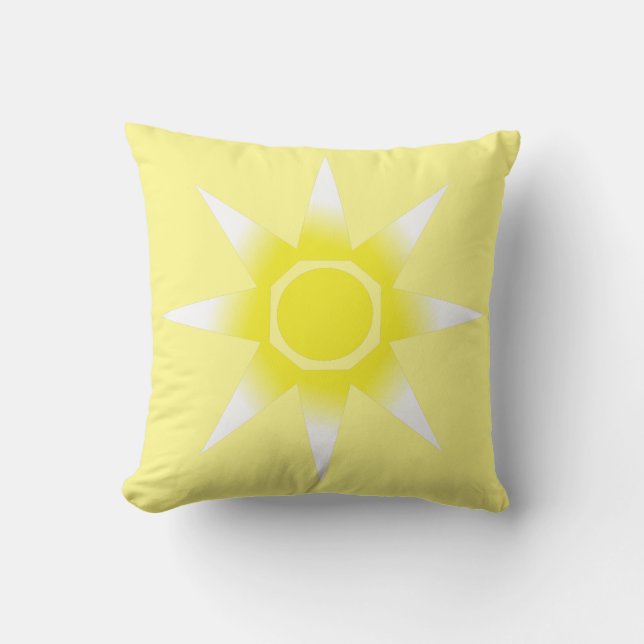 Happy Positive Magic Sun Pillow Cushion (Front)