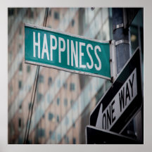 Happy Positive Motivation Words Street Sign Poster