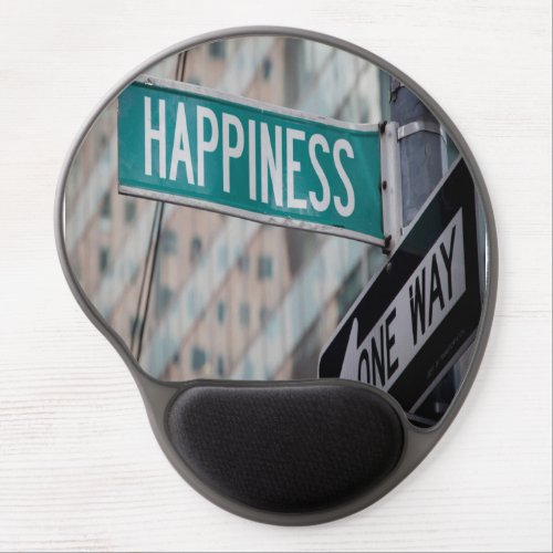 Happy Positive Motivational Words Street Sign Gel Mouse Pad