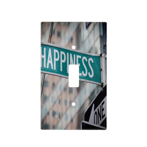 Happy Positive Motivational Words Street Sign Light Switch Cover