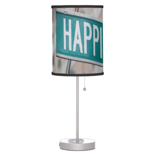 Happy Positive Motivational Words Street Sign Table Lamp