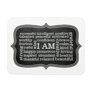 Happy Positive Thoughts I AM affirmations Magnet