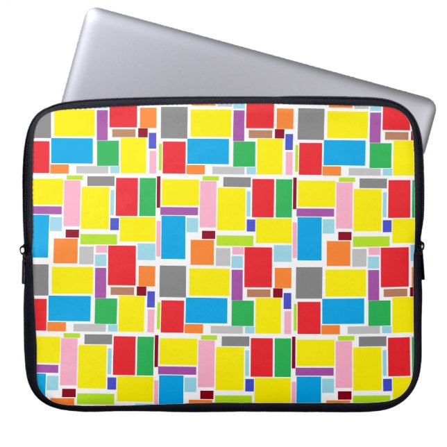 Happy Positive Vibes Blocks Laptop Sleeve (Front)
