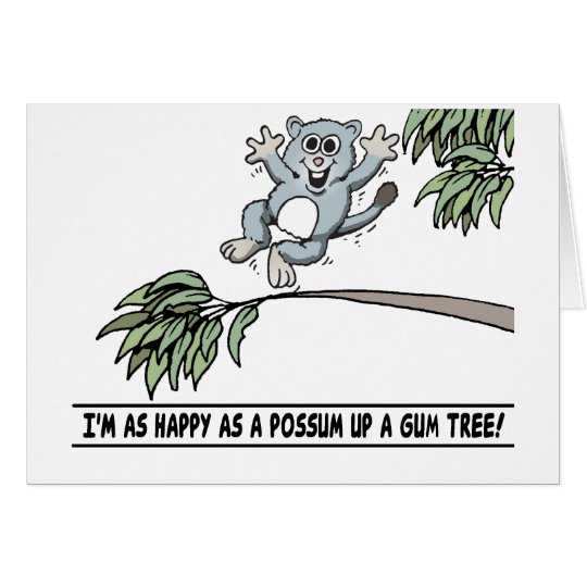 happy possum greeting card