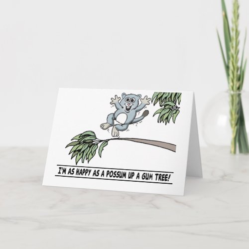 happy possum greeting card