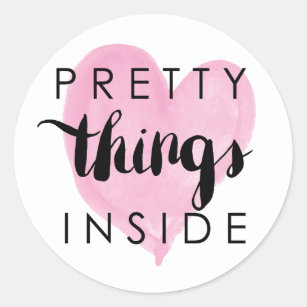Details about   100 Pretty Things Inside Pink & White Stickers 25mm 
