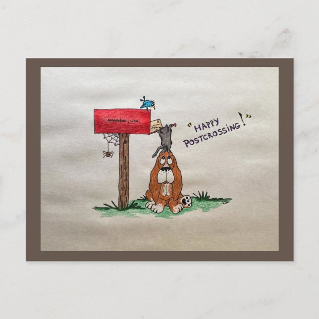 Happy Postcrossing Animals Postcard (Front)