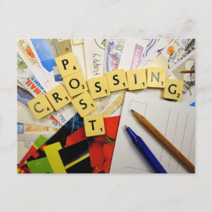 Happy Postcrossing crossword postcard